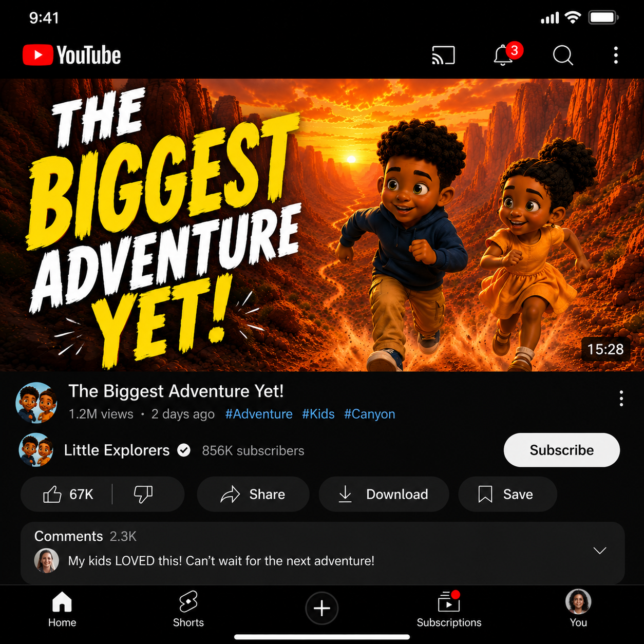 YouTube Shorts thumbnail on phone